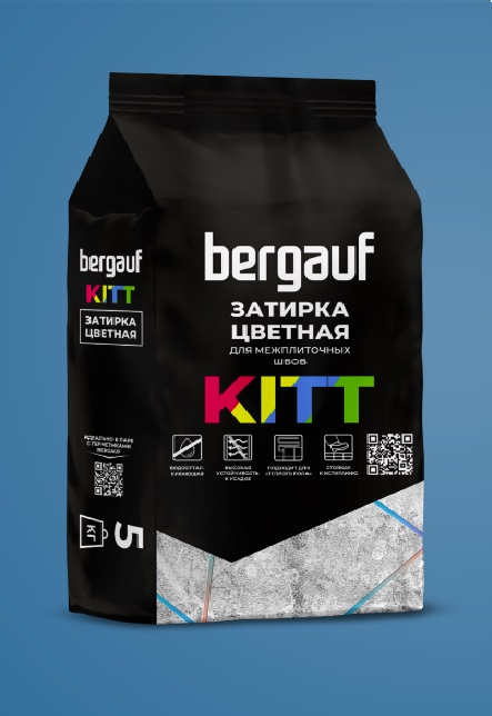 Затирка Bergauf Kitt, серая, 2кг