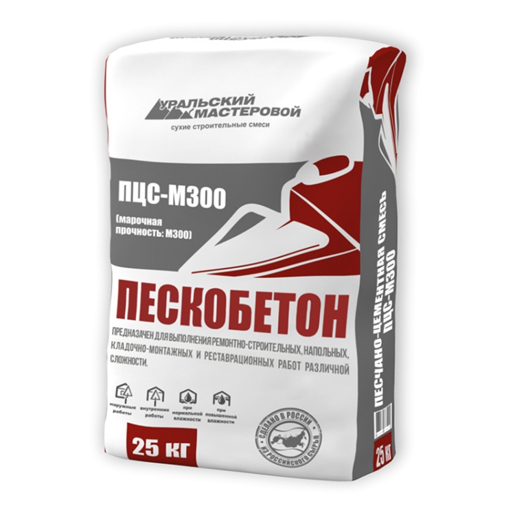 ПЦС М 300 Пескобетон, 25 кг (48шт/пал) 